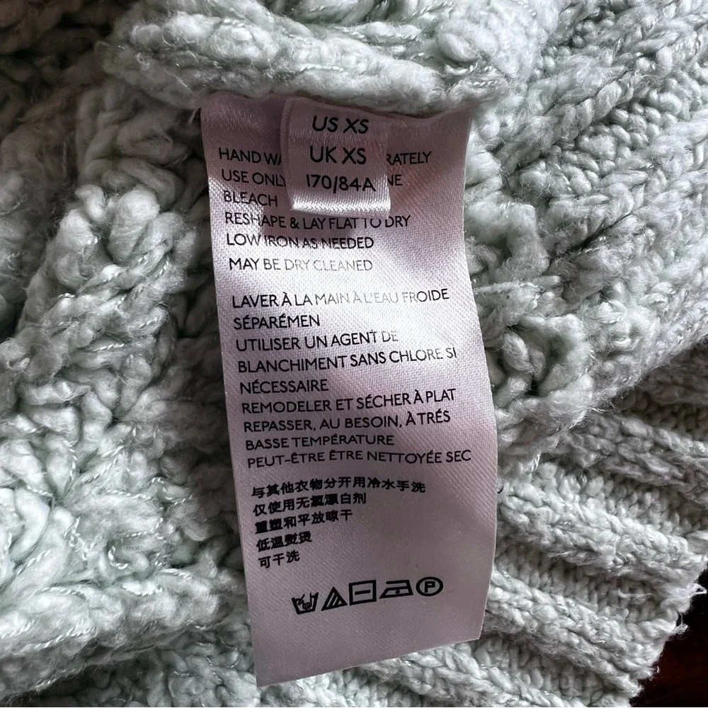 Free people cropped green sweater size xsmall - Picture 3 of 4